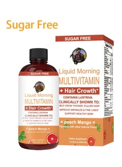 شوجر فري سائل النمو متعدد الفيتامين Lustriva® للنساء | Biotin 10000mcg | فيتامين د ، ب | تم اختباره سريريًا للشعر الأكثر سمكًا والتجاعيد والخطوط الدقيقة والعناية بالبشرة | الأعمار 18 | 15.22 فلوريدا أوقية  - Image 1