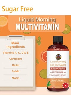 شوجر فري سائل النمو متعدد الفيتامين Lustriva® للنساء | Biotin 10000mcg | فيتامين د ، ب | تم اختباره سريريًا للشعر الأكثر سمكًا والتجاعيد والخطوط الدقيقة والعناية بالبشرة | الأعمار 18 | 15.22 فلوريدا أوقية  - Image 4