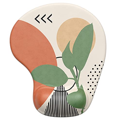 Hsurbtra Ergonomic Mouse Pad with Wrist Rest Support, Gel Mouse Pads with Non-Slip PU Base, Pain Relief Memory Foam Computer Mat, Cute Office Supplies Desk Decro Accessories, Green - Image 1