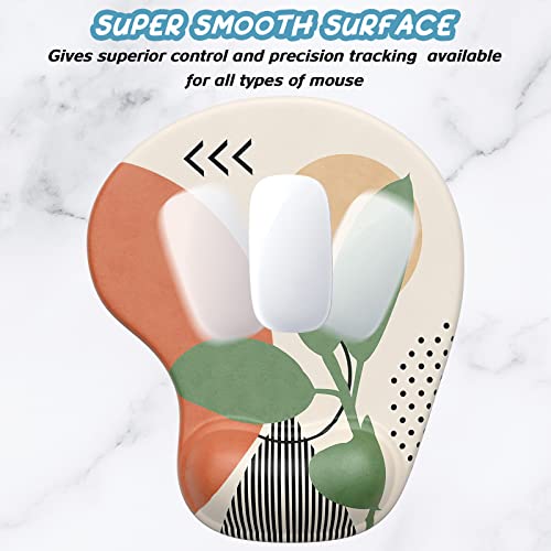 Hsurbtra Ergonomic Mouse Pad with Wrist Rest Support, Gel Mouse Pads with Non-Slip PU Base, Pain Relief Memory Foam Computer Mat, Cute Office Supplies Desk Decro Accessories, Green - Image 4