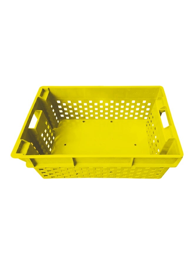 Plastica Industries LLC 3pcs of Dates Plastic Crate 580x380x220mm, 48L Nestable & Stackable Ventilated Storage Box for Dates, Fruits, Agriculture & Food Transport - Yellow - Image 5