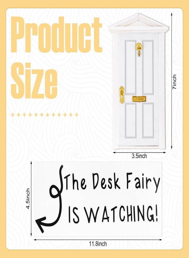 WinnerWhy The Desk Fairy is Watching Classroom Decoration Desk Fairy Door with Sticker Accessories Classroom Management for Teacher Student Decor(White) - Image 2