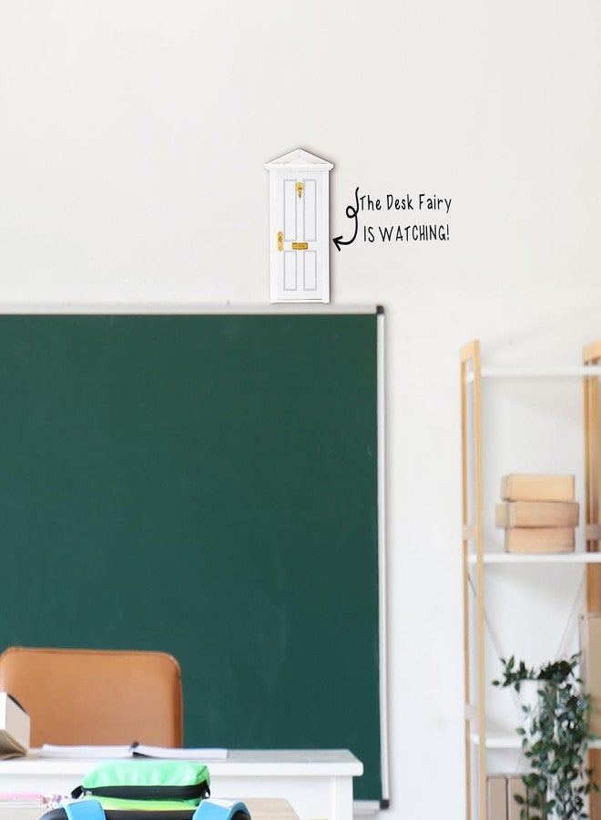 WinnerWhy The Desk Fairy is Watching Classroom Decoration Desk Fairy Door with Sticker Accessories Classroom Management for Teacher Student Decor(White) - Image 5