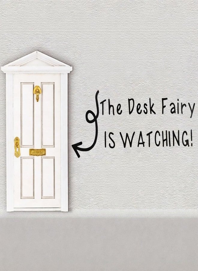 WinnerWhy The Desk Fairy is Watching Classroom Decoration Desk Fairy Door with Sticker Accessories Classroom Management for Teacher Student Decor(White) - Image 1