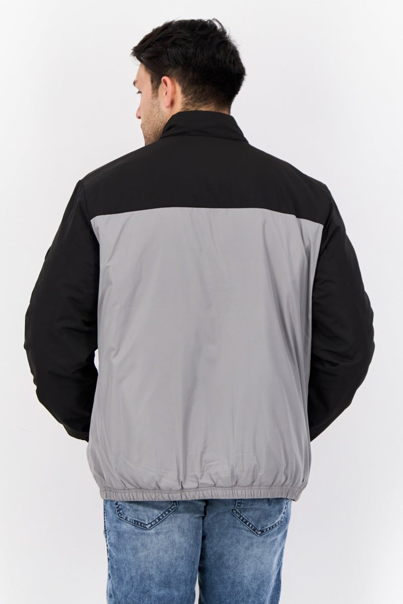 NAUTICA Men Embroidered Logo Puffer Jackets, Grey/Black - Image 2