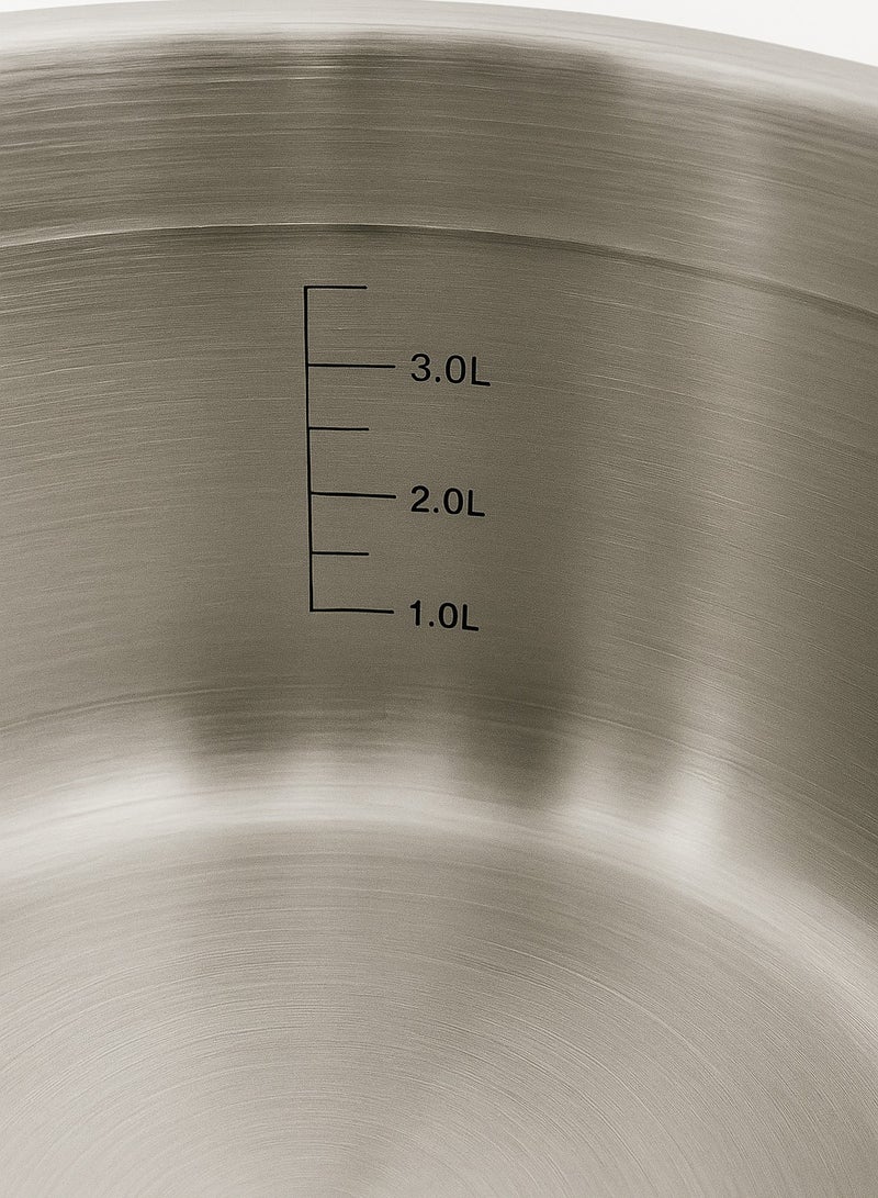 PROCILA 9-Piece Stainless Steel Alpha Cookware Set With Soup Ladle & Skimmer 5-Layers Induction Bottom; Sizes 20, 24, 24, 28CM Silver - Image 4