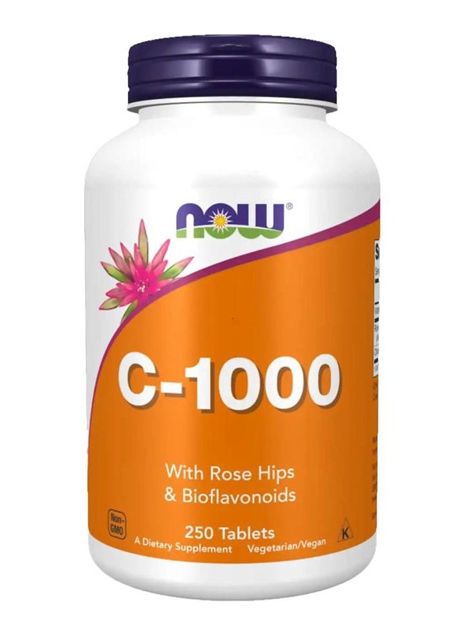 Now Foods Vitamin C-1000 With Rose Hips, Sustained Release - 250 Tablets - Image 2