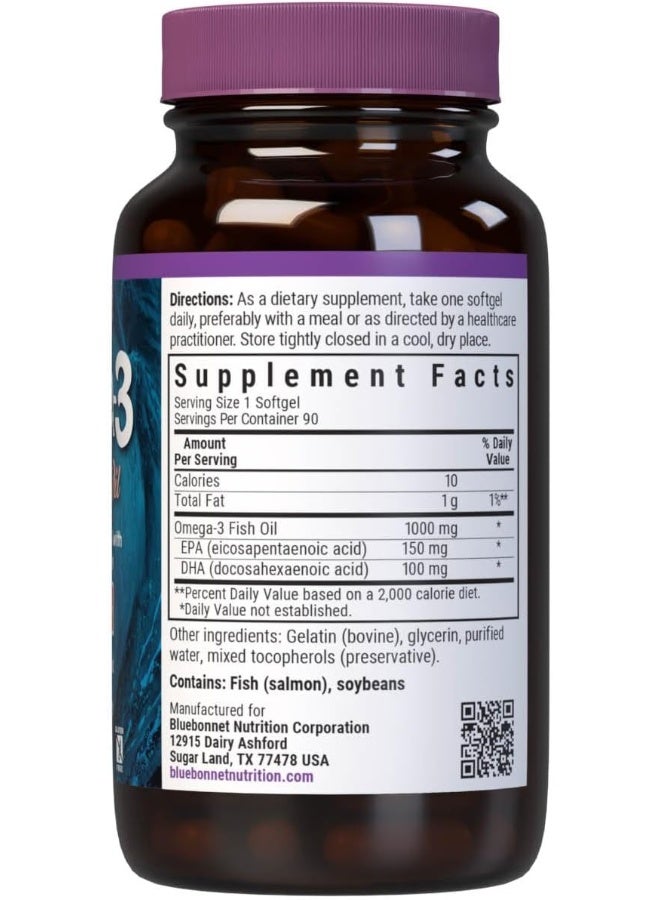 Blue Bonnet BlueBonnet Nutrition Omega-3 Salmon Oil Softgels, 90 Count - Image 2