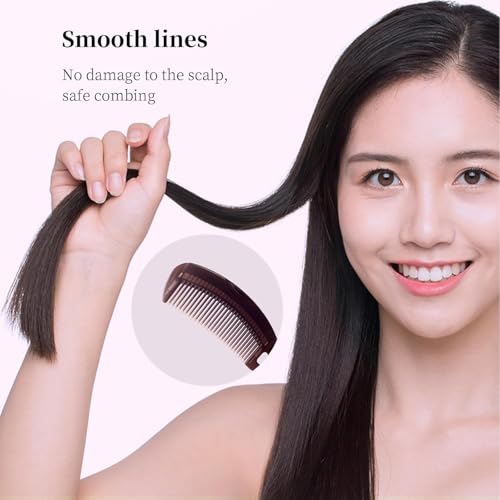 KNH MART Hair Comb for Women, Wet Hair Brush, Kangi for Hair Growth, Anti-Dandruff and Scalp Oil Massager, Dandruff Comb, Brown Plastic Comb for Adults (Unisex) - Image 4