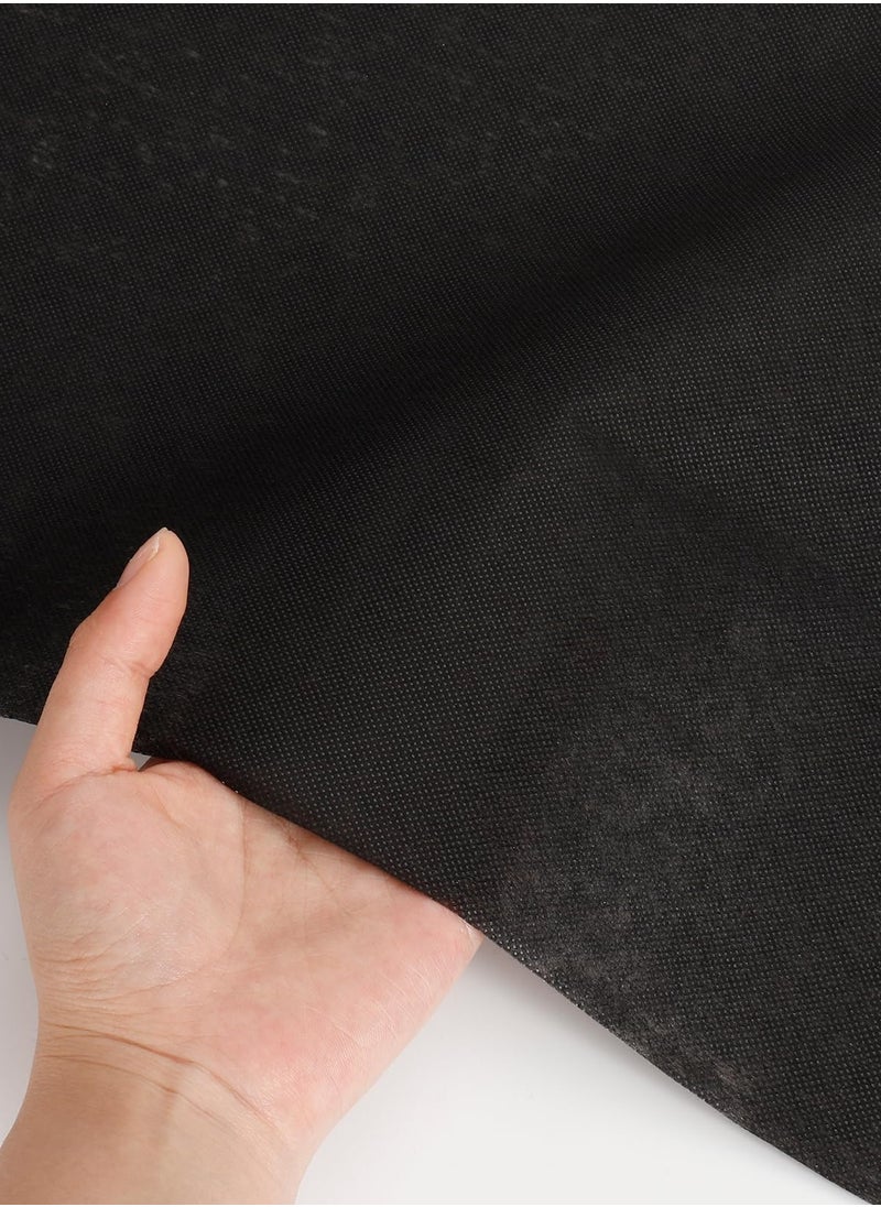 Generic - Lightweight Non-Woven Fusible Interfacing for Sewing - 11.8 x 19.7 Yards Black Fusible Fleece for Apparel, Crafts, Bags, and Home Decor. Perfect for All Your Sewing Projects! - Image 1