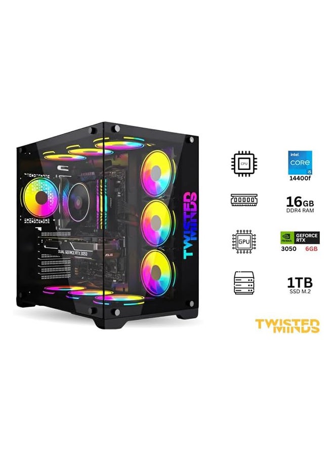 تويستيد مايندز حاسوب ألعاب بليت مع معالج إنتل كور i5-14400F/16 جيجابايت رام DDR4/1 تيرابايت SSD/6 جيجابايت Nvidia GeForce RTX 3050 - Image 2