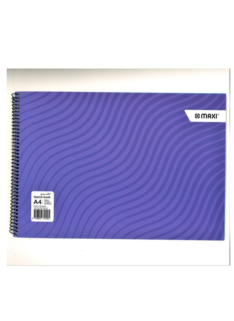 Maxi Maxi Sketch Book A4 Size 20 Colored Sheets  - Image 1