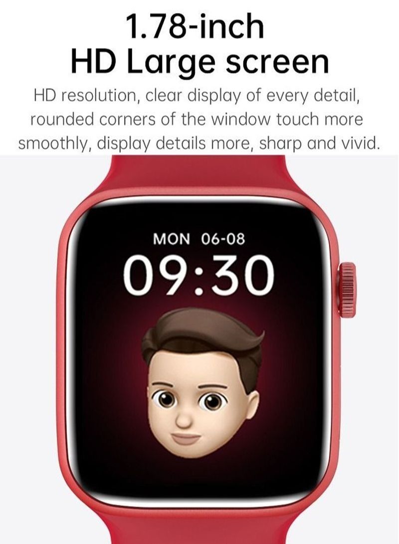 NIBEMINENT Smart Watch HW22 Pro Max Bluetooth Call ECG Blood Pressure Heart Rate Red - Image 2
