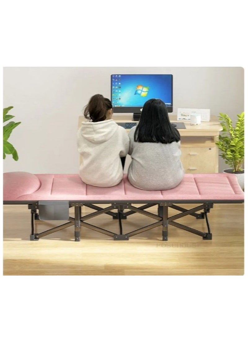 Huitich Folding Camping Cots: Your Comfortable Pink Bed Solution for Outdoor Use - Image 5