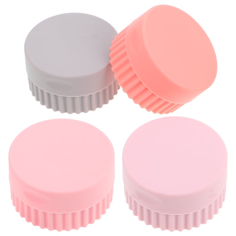 4pcs Silicone Travel Jars With Lids Portable Organizer Reusable Travel Accessories Makeup Cream Empty Lotion Jar Cosmetic For Toiletries - Image 1