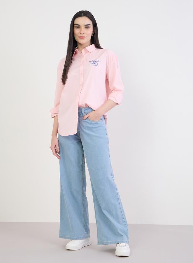 Styli Pink Tennis Club Long Sleeve Oversized Shirt - Image 2