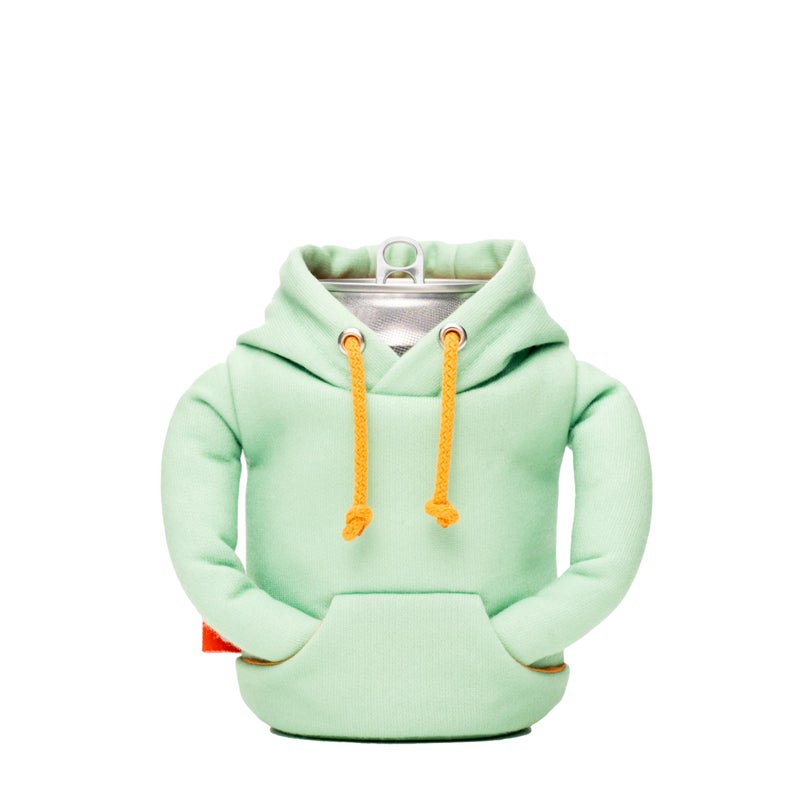 PUFFIN Puffin - The Hoodie Beverage Jacket - 12 oz Insulated Can Cooler - Beer Bottle & Soda Can Insulator  Keep Drinks and Beverages Cold  Seafoam/Apricot - Image 2
