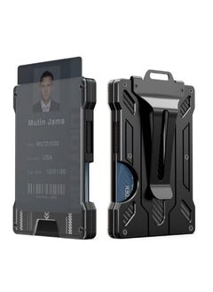 joyzzz Wallet For Men Slim Aluminum Metal Money Clip with Transparent Work RFID Metal Wallet Work ID Card Holder Business Card Holder with Clear Window ID Badge Clip Cash Card Slim Minimalist Wallet  - Image 1