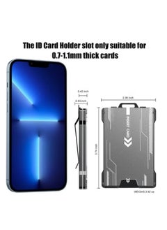 joyzzz Wallet For Men Slim Aluminum Metal Money Clip with Transparent Work RFID Metal Wallet Work ID Card Holder Business Card Holder with Clear Window ID Badge Clip Cash Card Slim Minimalist Wallet  - Image 5