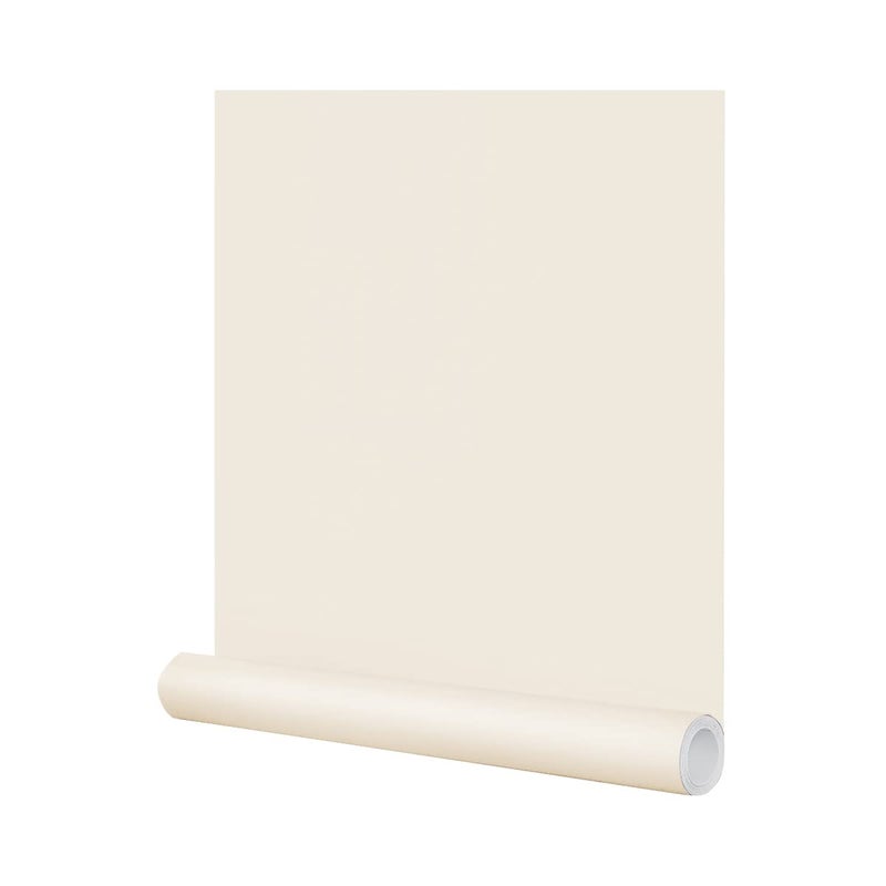 FUKU MON ورق جدران بيج قابل للإلتصاق FUKU MON 24x394 مات بيج كريم ورق لاصق سميك من الفينيل قابل للإزالة بتصميم قشري لتزيين الجدران والخزائن