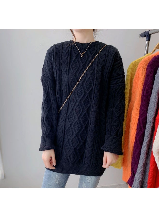 NIBEMINENT سويت شيرتات نسائية بأكمام طويلة وياقة دائرية محبوكة بولوفرات سادة عادية كاجوال قفازات بمرونة خفيفة لخريف - Image 2