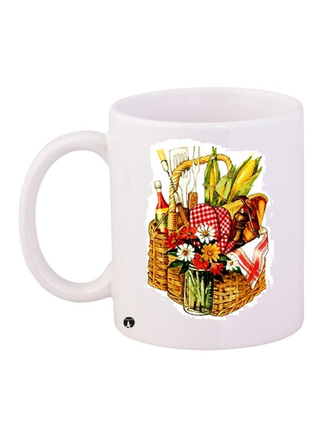 RYN Printed Coffee Mug White/Yellow/Red