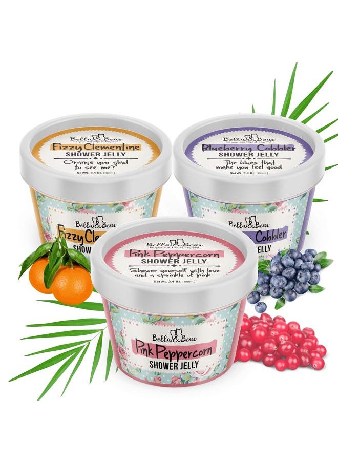 Bella and Bear - Bella & Bear Tutti Frutti Shower Jellies, Cute Gifts for Teenage Girls and Tweens, Pack of 3 x 3oz - Image 1