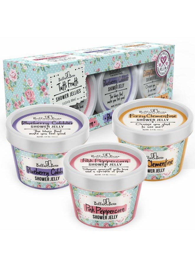 Bella and Bear - Bella & Bear Tutti Frutti Shower Jellies, Cute Gifts for Teenage Girls and Tweens, Pack of 3 x 3oz - Image 1