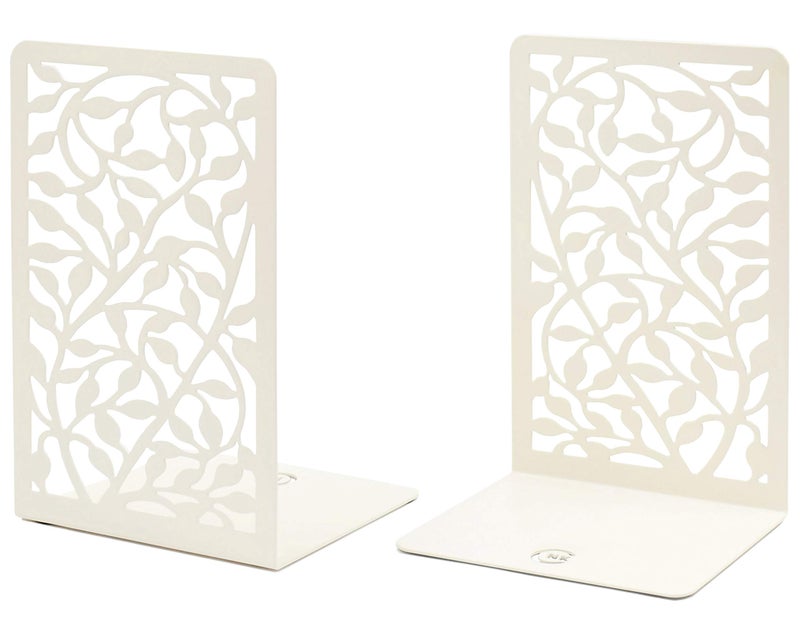 CNK Infinite Leaves Bookends  Metal Set of 2 for Heavy Books Home Office  Decorative Book Stoppers