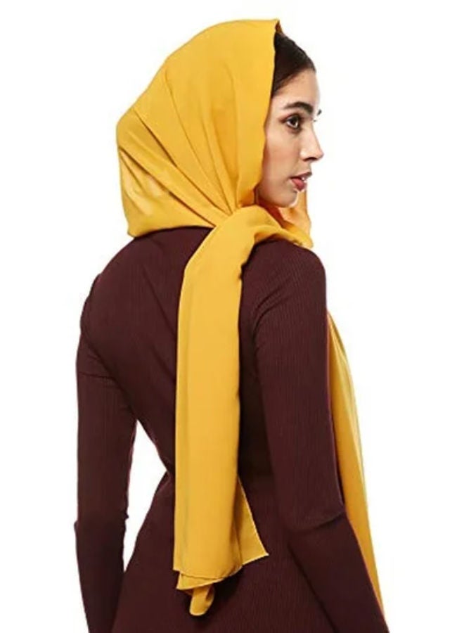 SHOPI حجاب شيلة شيفون صلب أصفر - Image 4
