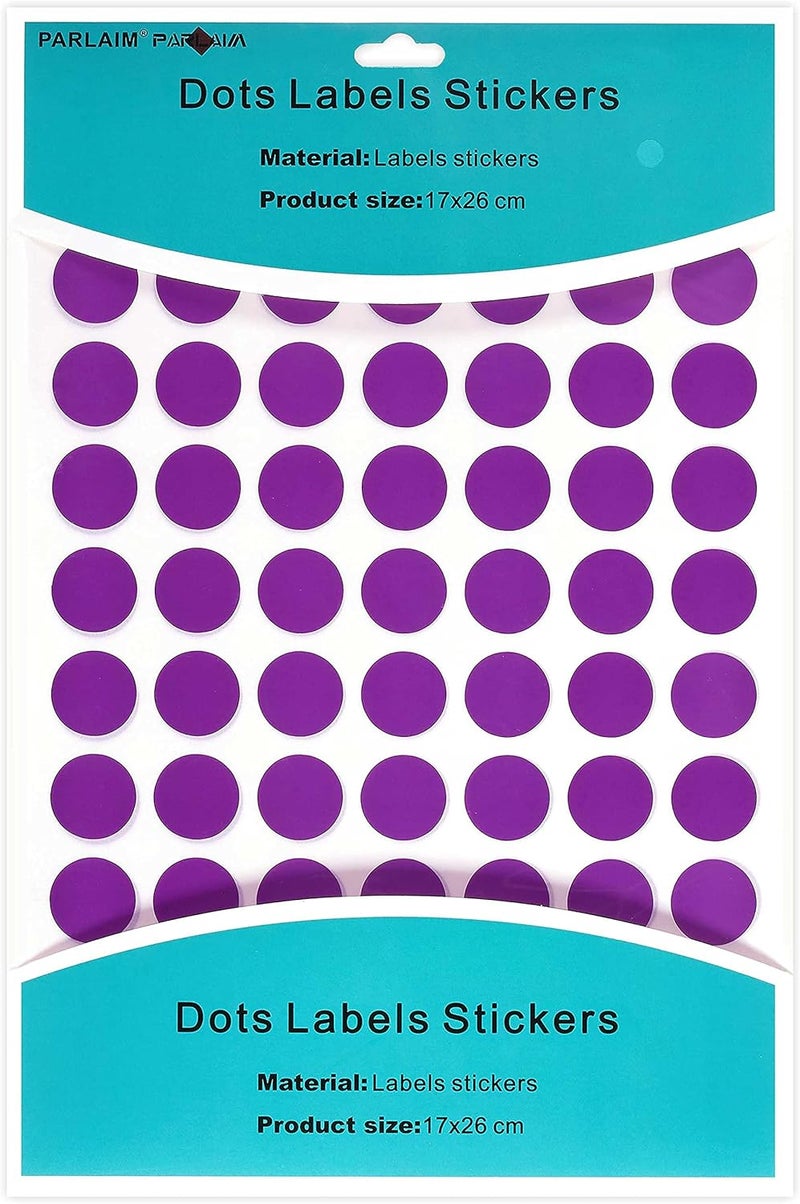 PARLAIM 1050 3/4" Round Color Coding Circle Dot Labels Sticker, 15 Sheets, 0.75 inch Purple Sticker - Image 2