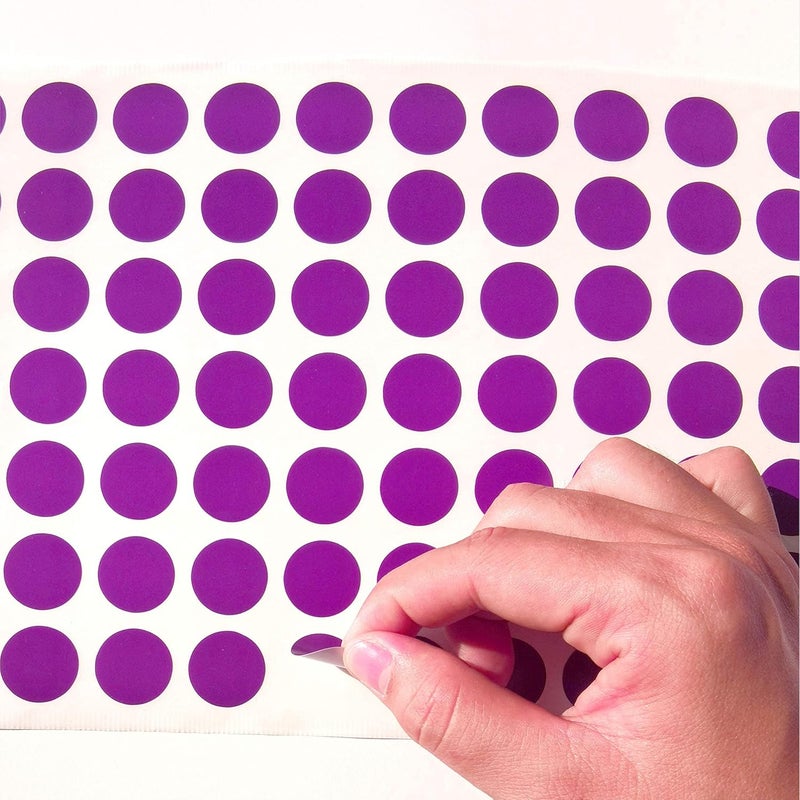 PARLAIM 1050 3/4" Round Color Coding Circle Dot Labels Sticker, 15 Sheets, 0.75 inch Purple Sticker - Image 4