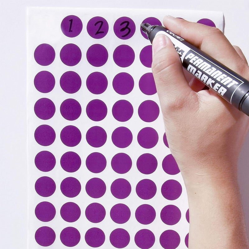 PARLAIM 1050 3/4" Round Color Coding Circle Dot Labels Sticker, 15 Sheets, 0.75 inch Purple Sticker - Image 3