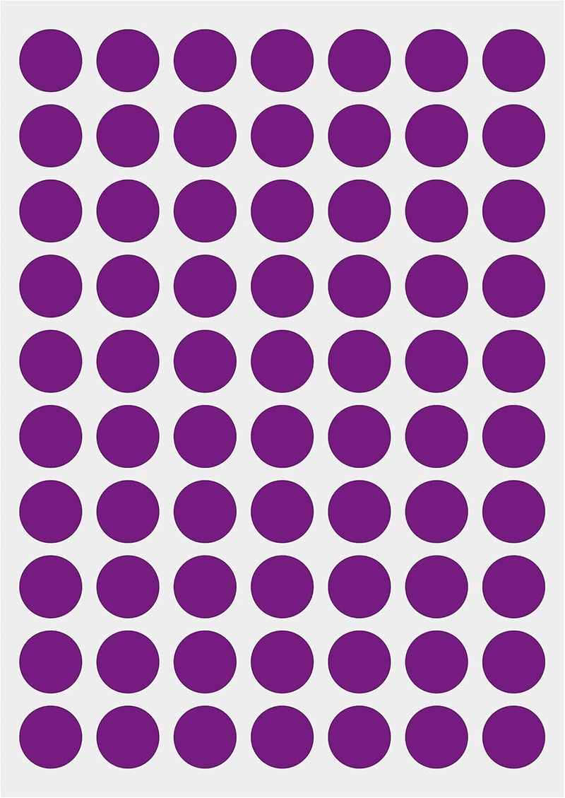 PARLAIM 1050 3/4" Round Color Coding Circle Dot Labels Sticker, 15 Sheets, 0.75 inch Purple Sticker - Image 1