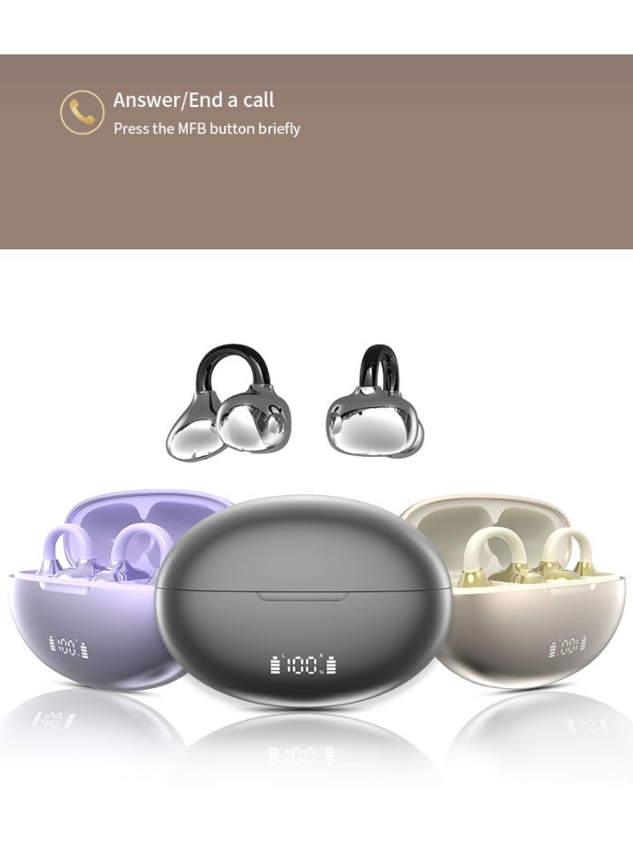 YYK-Q108 Open-Ear Clip Bluetooth Earbuds – Bluetooth 6.1 – 80H Battery – 0.15g Ultra-Light – IP54 – 3 Colors – Perfect Gift - Image 1