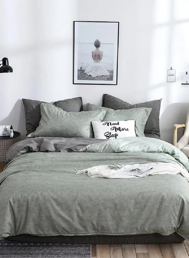 Sharpdo 4-piece Bedding Set Sheet Set Comforter Set Luxurious Cotton And Soft Microfiber With 1 Duvet/quilt Cover And 1 Flat Sheet And 2 Pillowcases Queen 2.0m Bed (200*230cm)