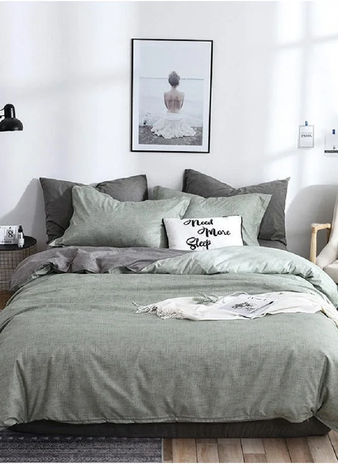 Sharpdo 4-piece Bedding Set Sheet Set Comforter Set Luxurious Cotton And Soft Microfiber With 1 Duvet/quilt Cover And 1 Flat Sheet And 2 Pillowcases Queen 2.0m Bed (200*230cm)