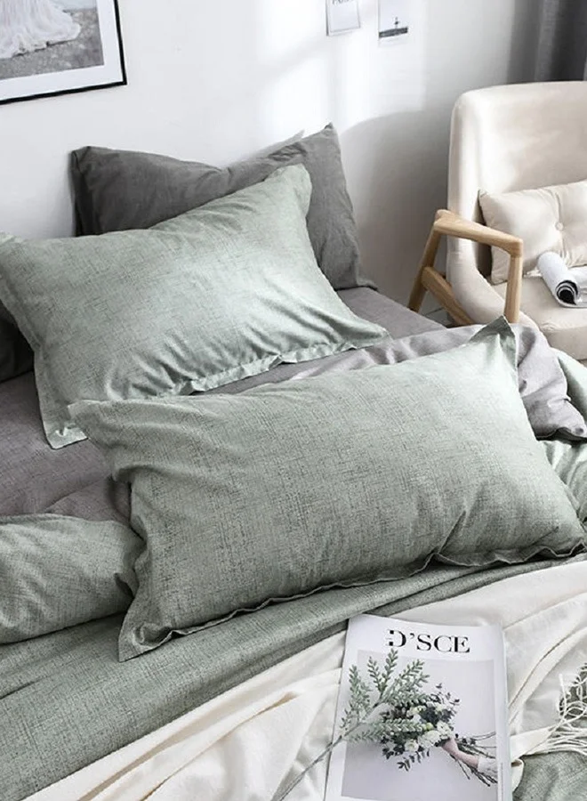 Sharpdo 4-piece Bedding Set Sheet Set Comforter Set Luxurious Cotton And Soft Microfiber With 1 Duvet/quilt Cover And 1 Flat Sheet And 2 Pillowcases Queen 2.0m Bed (200*230cm)