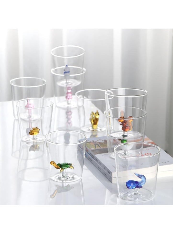 1Chase Borosilicate Three Dimentional Animal Design Glass Cups 300 ML (Blue Whale) - Image 2