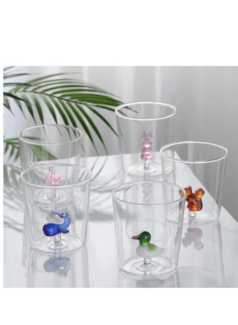 1Chase Borosilicate Three Dimentional Animal Design Glass Cups 300 ML (Blue Whale) - Image 3