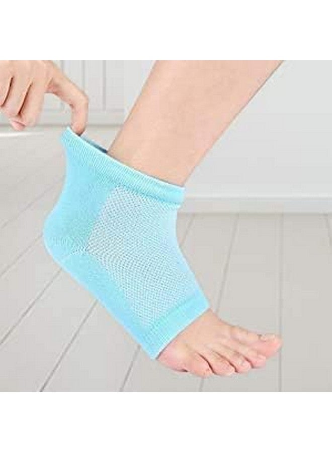 Click2shop Silicone Gel Heel Socks for Cracked Heels - Moisturizing Foot Care Cushion with Spa Botanical Gel Pad - Unisex Free Size, Blue Botanical Jojoba Lavender - Image 3