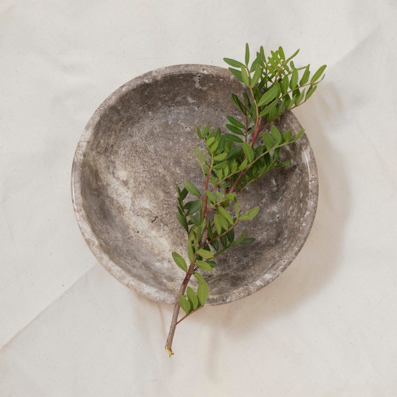 Shelf & Nook Travertine Decorative Bowls for Home Decor. Key Bowl for Entryway Table in a Choice of 5 Colors (Silver-Gray, Small) - Image 2