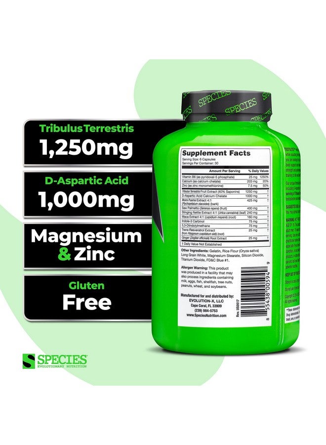 Species Nutrition Testolyze Natural Testosterone Booster, Made with 1250mg Tribulus, DIM, Indole 3 Carbinol, Saw Palmetto, T Booster, Supplement for Bodybuilding, Increased Libido 180 Caps - Image 3