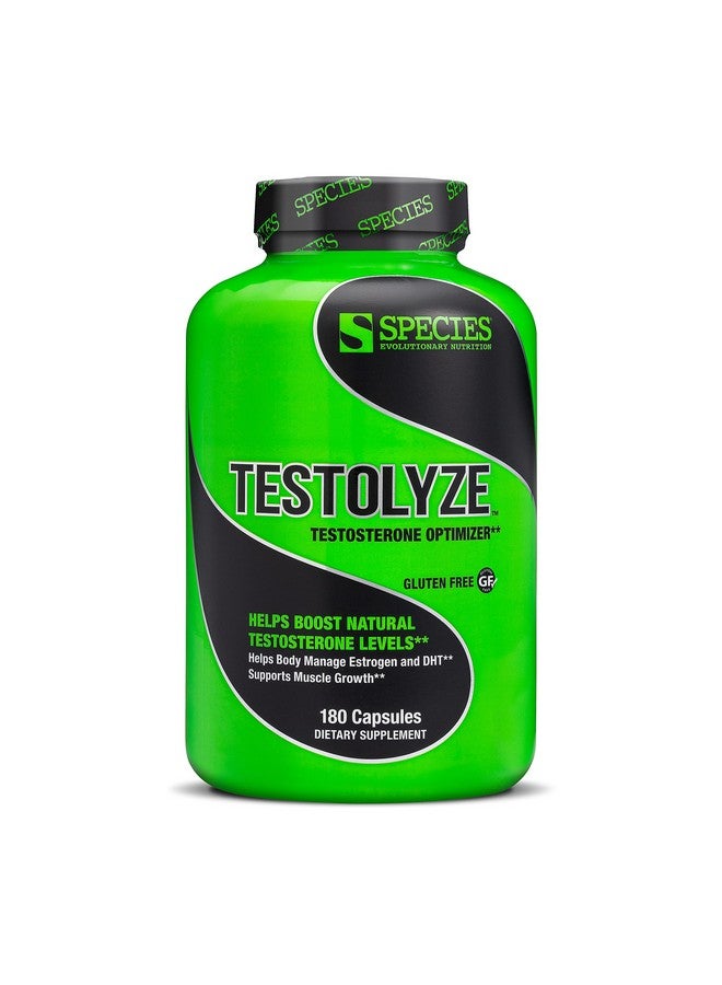 Species Nutrition Testolyze Natural Testosterone Booster, Made with 1250mg Tribulus, DIM, Indole 3 Carbinol, Saw Palmetto, T Booster, Supplement for Bodybuilding, Increased Libido 180 Caps - Image 1