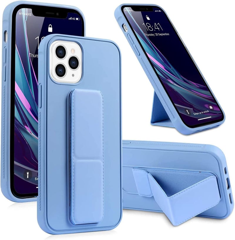 غطاء لـ iPhone 15 Pro Max، غطاء حامل خلفي مع حامل مغناطيسي، مقبض مغناطيسي مانع للسقوط ومقاوم للخدوش والصدمات لـ iPhone 15 Pro Max (15 Pro Max، أزرق) - Image 1