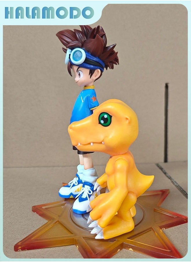 HALAMODO Digimon Taichi Yagami and Agumon Dynamic Duo Figure with Base, Ideal Desk Decor and Memorable Birthday Gift 16cm  - Image 4