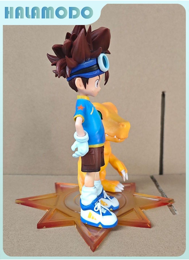 HALAMODO Digimon Taichi Yagami and Agumon Dynamic Duo Figure with Base, Ideal Desk Decor and Memorable Birthday Gift 16cm  - Image 3