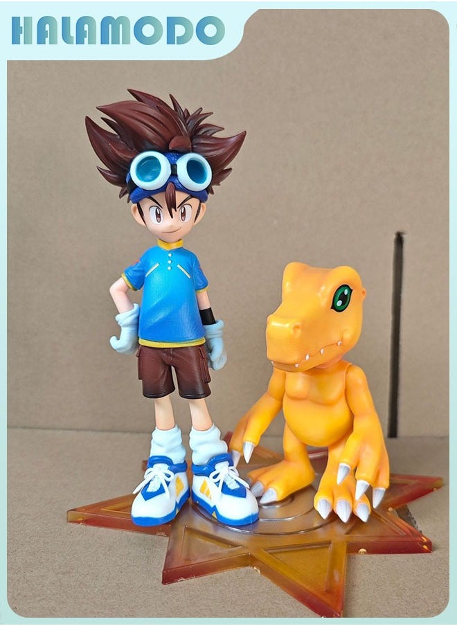HALAMODO Digimon Taichi Yagami and Agumon Dynamic Duo Figure with Base, Ideal Desk Decor and Memorable Birthday Gift 16cm  - Image 2