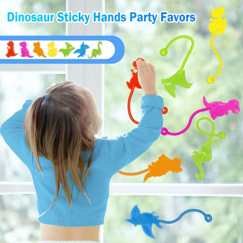 Genuvi Dinosaur Sticky Hands Bulk 36 PCS Dinosaur Party Favors for Kids Stretchy Dino Sticky Hand Toy Goodie Bag Stuffers Fillers Treasure Box Toys for Classroom Prizes Carnival Birthday Party Supplies Gifts - Image 2