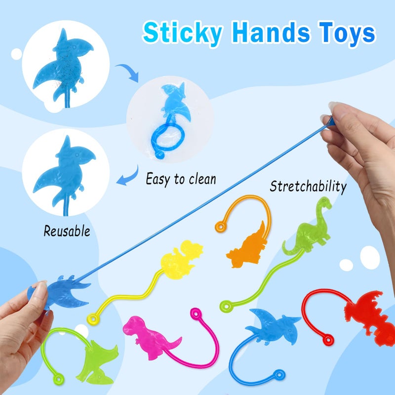 Genuvi Dinosaur Sticky Hands Bulk 36 PCS Dinosaur Party Favors for Kids Stretchy Dino Sticky Hand Toy Goodie Bag Stuffers Fillers Treasure Box Toys for Classroom Prizes Carnival Birthday Party Supplies Gifts - Image 3